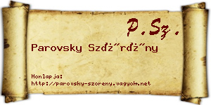 Parovsky Szörény névjegykártya